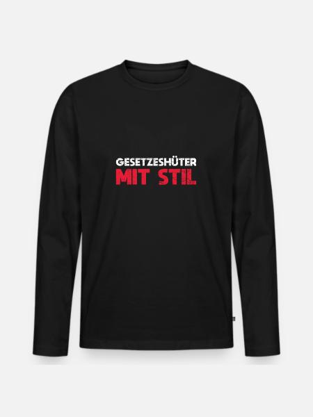 Gesetzeshüter Mit Stil - Männer Premium Bio Langarmshirt - Schwarz