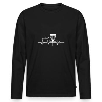 Disc golf Bang me - Men's Premium Organic Long Sleeve Shirt - black - Front - Nico (187cm)
