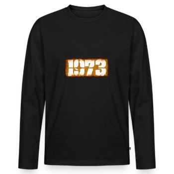 1973 - Men's Premium Organic Long Sleeve Shirt - black - Front - Nico (187cm)