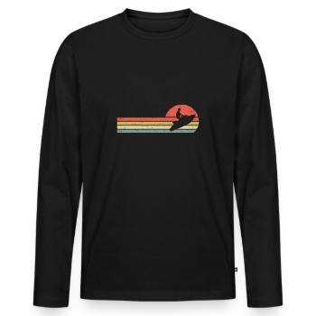 Jet Ski Therapy | Jet-Ski Lover - Men's Premium Organic Long Sleeve Shirt - black - Front - Nico (187cm)