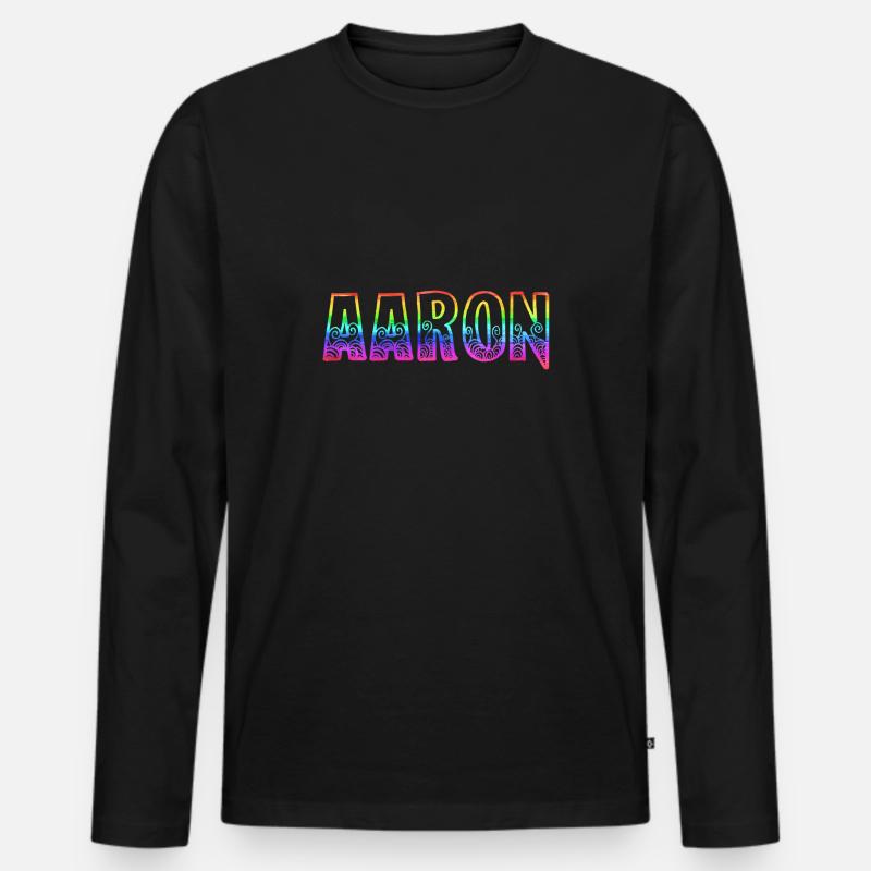 aaron rs regenbogen - Männer Premium Bio Langarmshirt - Schwarz