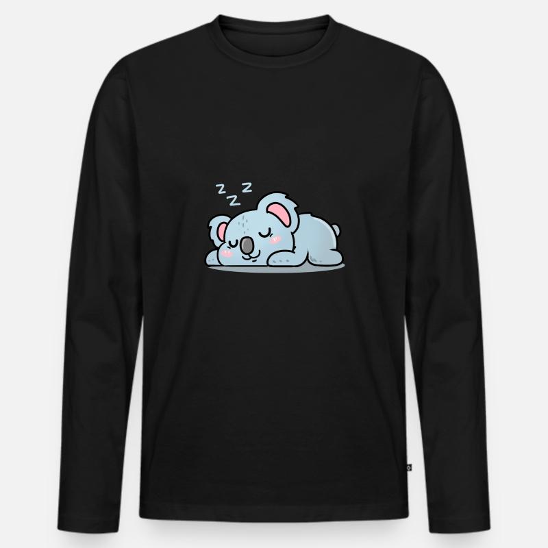 Koala der schläft - Männer Premium Bio Langarmshirt - Schwarz