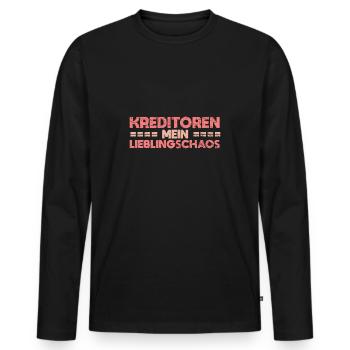 Kreditoren - Mein Lieblingschaos - Männer Premium Bio Langarmshirt - Schwarz - Vorne - Nico (187cm)