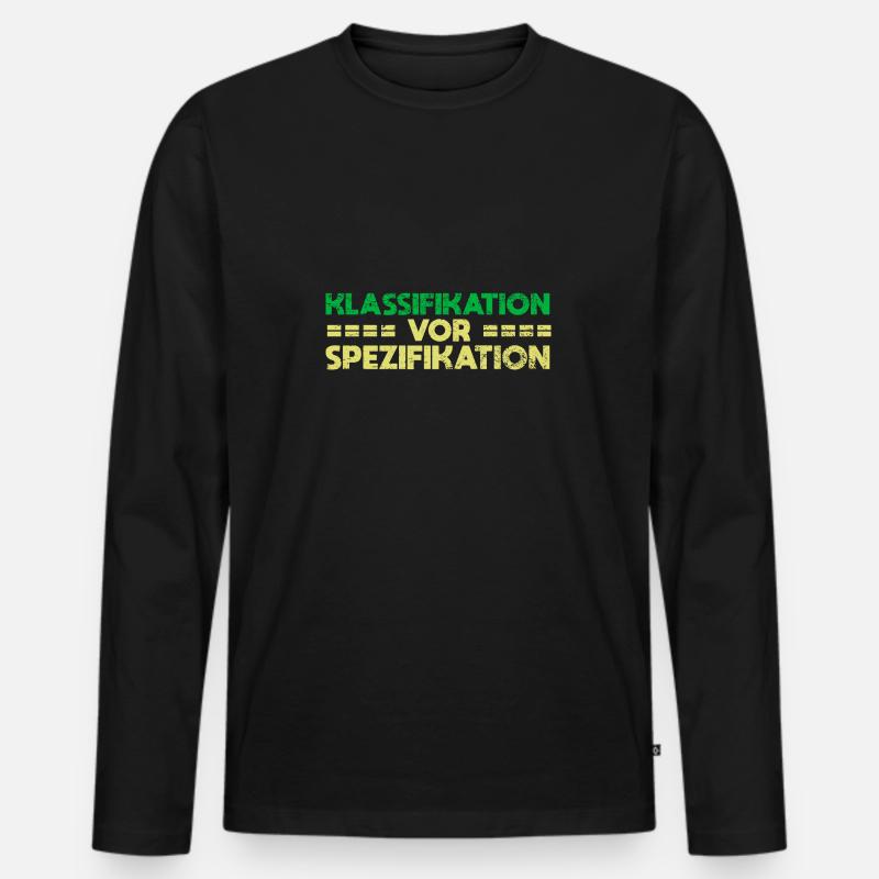 Klassifikation Vor Spezifikation - Männer Premium Bio Langarmshirt - Schwarz
