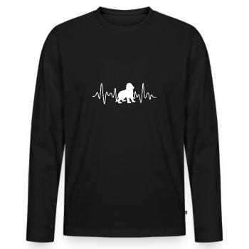 Cocker Spaniel Heartbeat - T-shirt manches longues Premium bio Homme - noir - Devant - Nico (187cm)