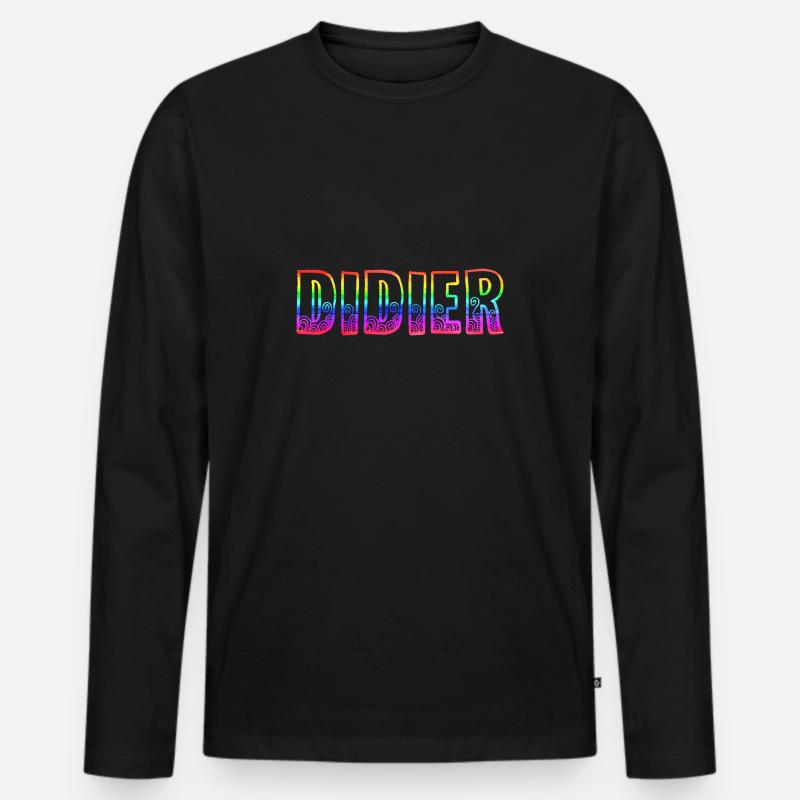 didier rs regenbogen - Männer Premium Bio Langarmshirt - Schwarz