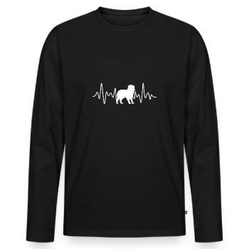 Australian Shepherd Heartbeat - Men's Premium Organic Long Sleeve Shirt - black - Front - Nico (187cm)