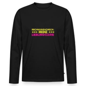 Rechnungscheck: Meine Lieblingsserie - Männer Premium Bio Langarmshirt - Schwarz - Vorne - Nico (187cm)