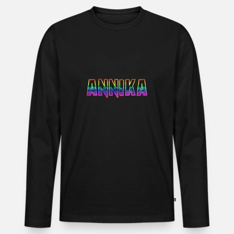 annika rs regenbogen - Männer Premium Bio Langarmshirt - Schwarz