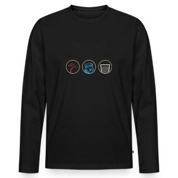 Hessen Geschenk Hessisch Babbel Apfelwein Appelwoi - Männer Premium Bio Langarmshirt - Schwarz - Vorne - Nico (187cm)