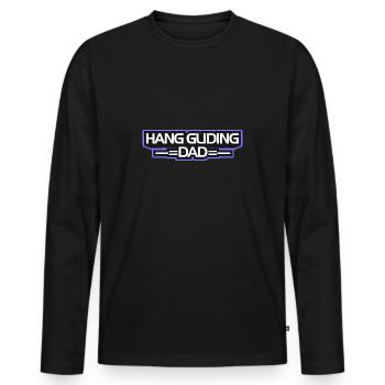 Hang Gliding Dad - Papa Lustig - Männer Premium Bio Langarmshirt - Schwarz - Vorne - Nico (187cm)