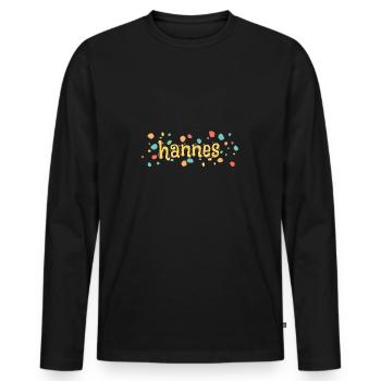 Taches de couleur hannes - T-shirt manches longues Premium bio Homme - noir - Devant - Nico (187cm)