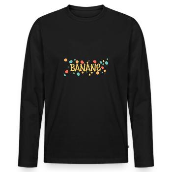 Banane - T-shirt manches longues Premium bio Homme - noir - Devant - Nico (187cm)