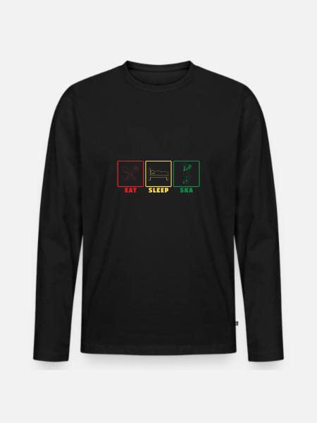 Eat sleep ska - ska music rude boy - Men's Premium Organic Long Sleeve Shirt - black