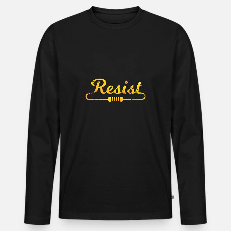 Widerstand - Männer Premium Bio Langarmshirt - Schwarz