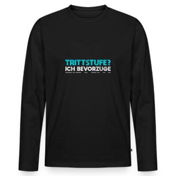 Trittstufe? Ich Bevorzuge Ziegeln - Männer Premium Bio Langarmshirt - Schwarz - Vorne - Nico (187cm)