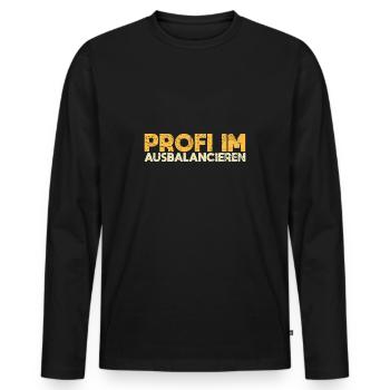 Profi Im Ausbalancieren - Männer Premium Bio Langarmshirt - Schwarz - Vorne - Nico (187cm)