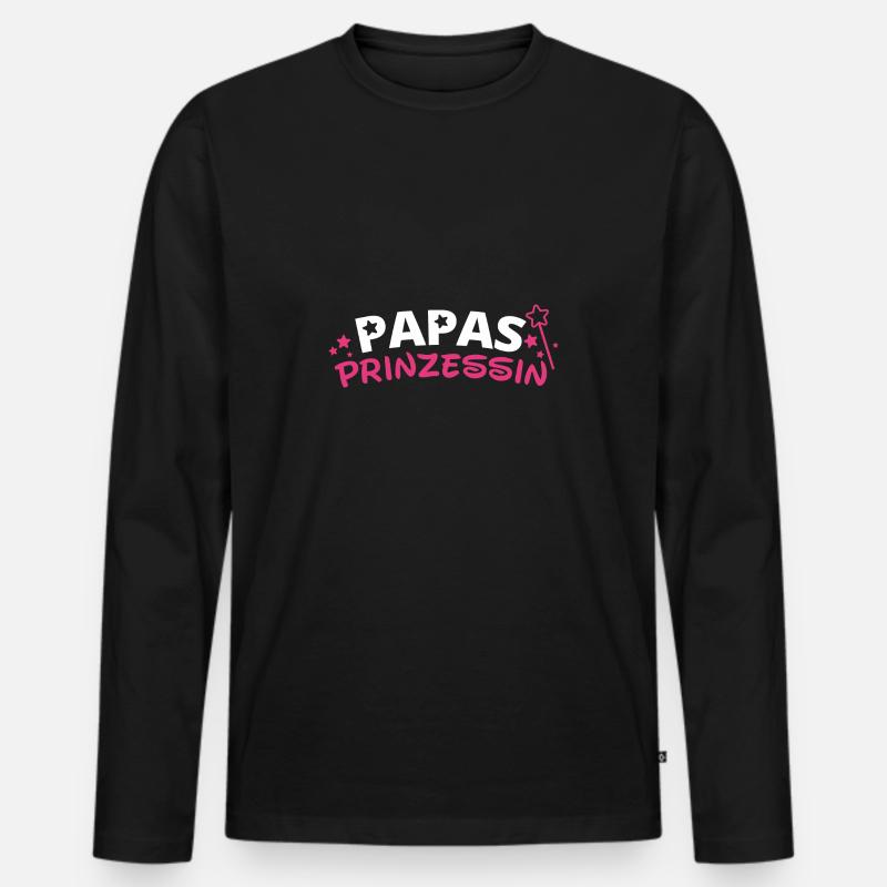 Papas Prinzessin - Männer Premium Bio Langarmshirt - Schwarz