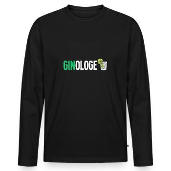 Gin - Gin Cocktail Gin Trinker Geschenk Shirt - Männer Premium Bio Langarmshirt - Schwarz - Vorne - Nico (187cm)