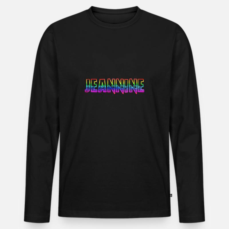 jeannine rs regenbogen - Männer Premium Bio Langarmshirt - Schwarz