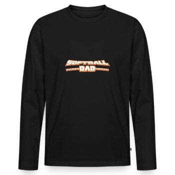 Papa de softball - Papa Lustig - T-shirt manches longues Premium bio Homme - noir - Devant - Nico (187cm)