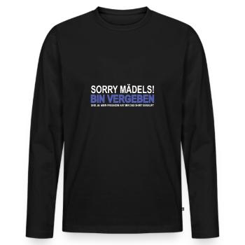 sorry mädels bin vergeben - Männer Premium Bio Langarmshirt - Schwarz - Vorne - Nico (187cm)