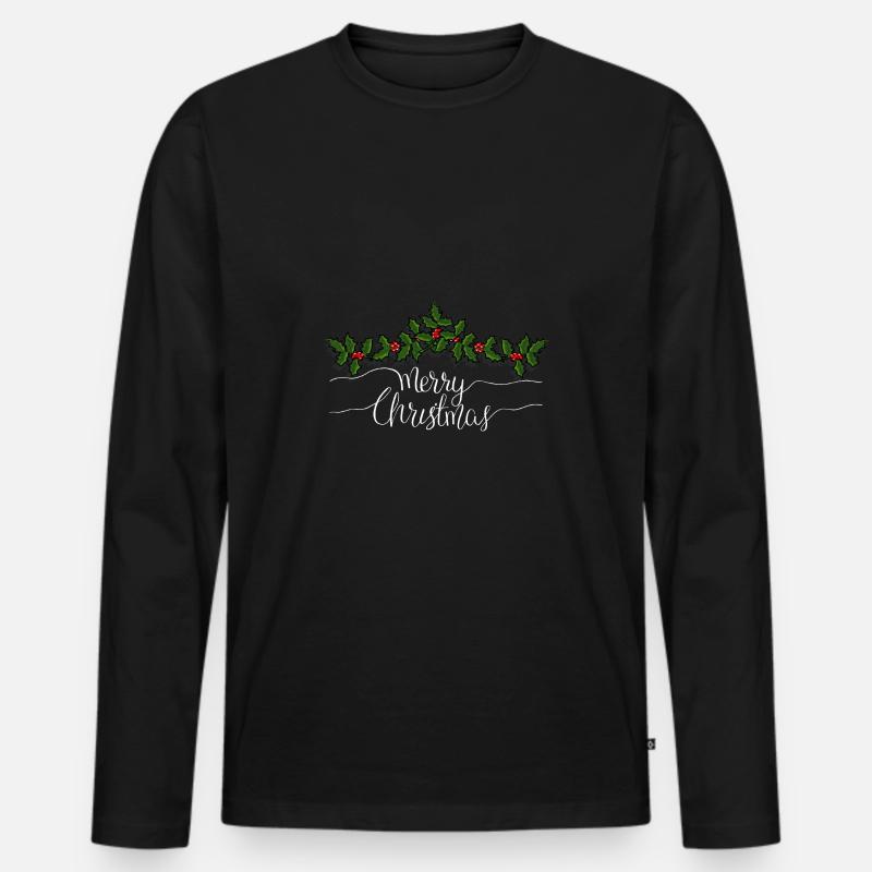 Frohe Weihnachten Weihnachtsgeschenk - Männer Premium Bio Langarmshirt - Schwarz
