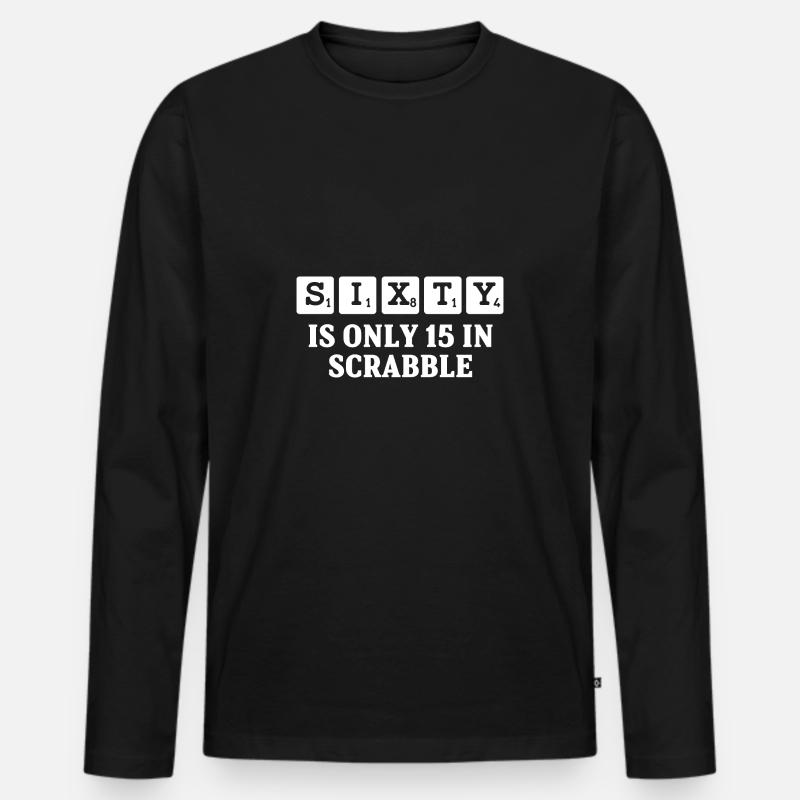 60 - Männer Premium Bio Langarmshirt - Schwarz