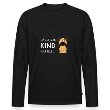 DAS LETZTE KIND HAT FELL HUND - Männer Premium Bio Langarmshirt - Schwarz - Vorne - Nico (187cm)