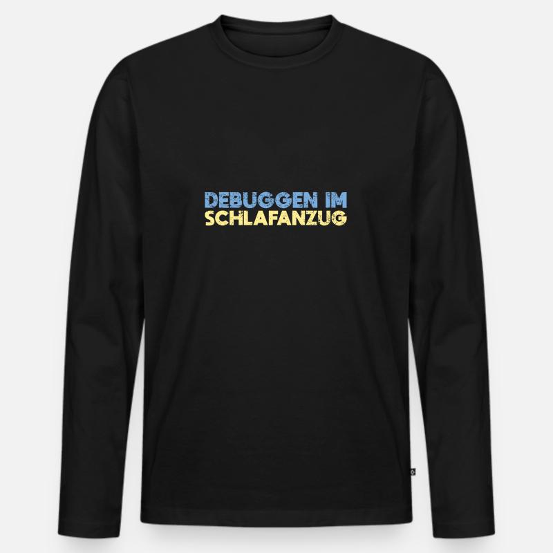 Debuggen Im Schlafanzug - Männer Premium Bio Langarmshirt - Schwarz