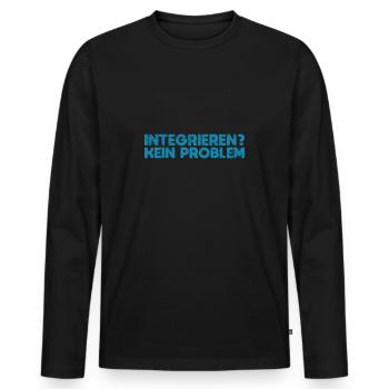 Integrieren? Kein Problem - Männer Premium Bio Langarmshirt - Schwarz - Vorne - Nico (187cm)