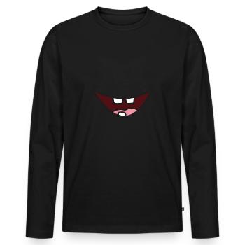 Maul mit 3 Zähnen - Männer Premium Bio Langarmshirt - Schwarz - Vorne - Nico (187cm)