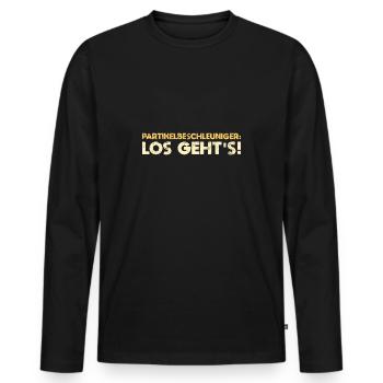 Partikelbeschleuniger: Los Geht's! - Männer Premium Bio Langarmshirt - Schwarz - Vorne - Nico (187cm)