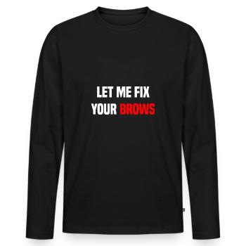 Microblading artist Let Me Fix Your Brows Kosm - Men's Premium Organic Long Sleeve Shirt - black - Front - Nico (187cm)