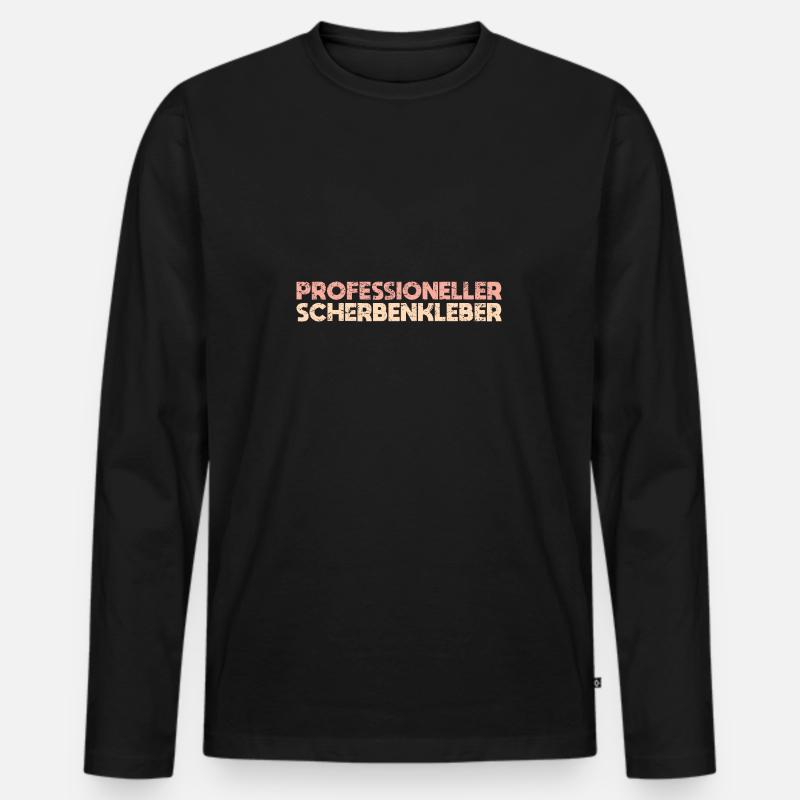 Professioneller Scherbenkleber - Männer Premium Bio Langarmshirt - Schwarz