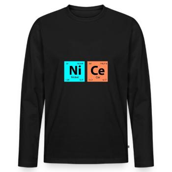 Periodensystem NICE - Männer Premium Bio Langarmshirt - Schwarz - Vorne - Nico (187cm)