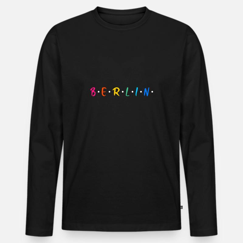 Berlin Berliner Berlinerin Neukölln Geschenk - Männer Premium Bio Langarmshirt - Schwarz