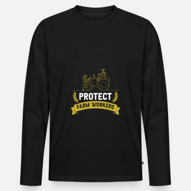 schüzt bauern farmer - Männer Premium Bio Langarmshirt - Schwarz