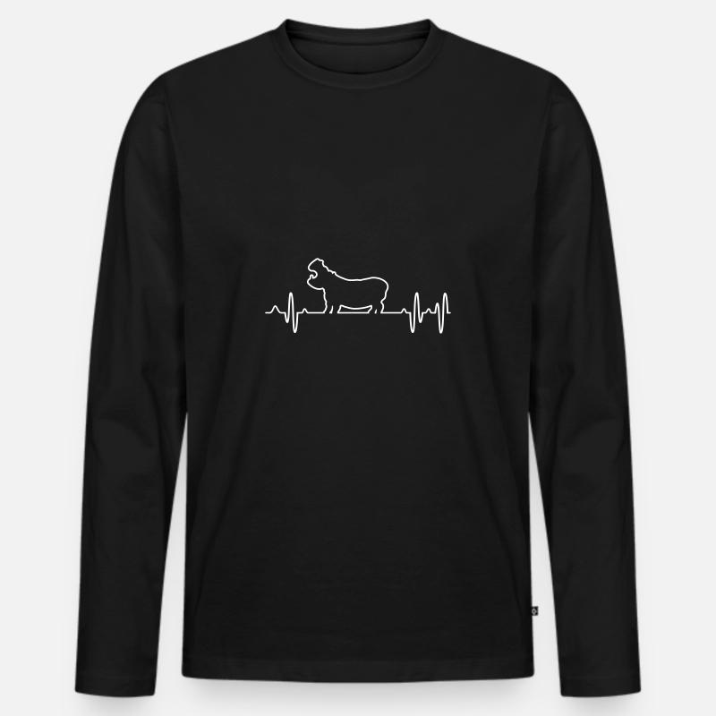 Hippo - Männer Premium Bio Langarmshirt - Schwarz