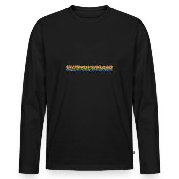 Ostdeutschland – Pro LGBT – Regenbogen - Männer Premium Bio Langarmshirt - Schwarz - Vorne - Nico (187cm)