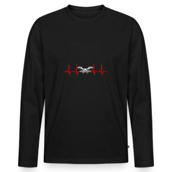 Heartbeat Drone Drones - T-shirt manches longues Premium bio Homme - noir - Devant - Nico (187cm)