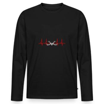 Heartbeat Drone Drones - T-shirt manches longues Premium bio Homme - noir - Devant - Nico (187cm)