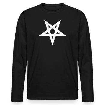 Pentagramm Satan Symbol Baal Dämon Hölle 666 Metal - Männer Premium Bio Langarmshirt - Schwarz - Vorne - Nico (187cm)