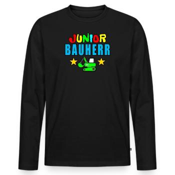 Junior Bauherr - Männer Premium Bio Langarmshirt - Schwarz - Vorne - Nico (187cm)