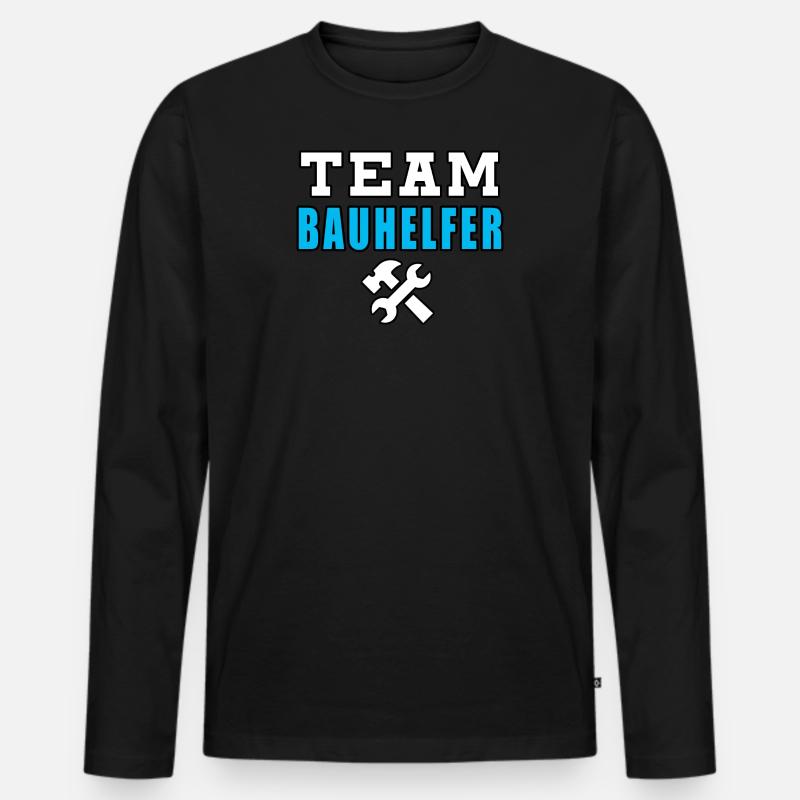 Team Bauhelfer - Männer Premium Bio Langarmshirt - Schwarz