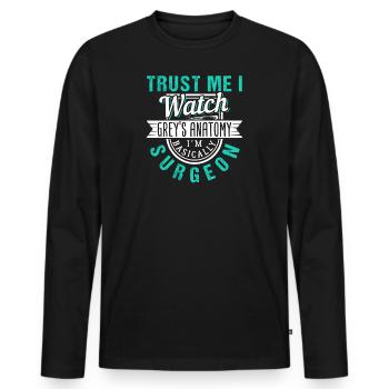 Series surgeon doctor - Men's Premium Organic Long Sleeve Shirt - black - Front - Nico (187cm)