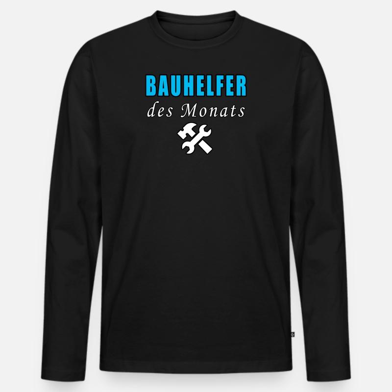 Bauhelfer Des Monats - Männer Premium Bio Langarmshirt - Schwarz