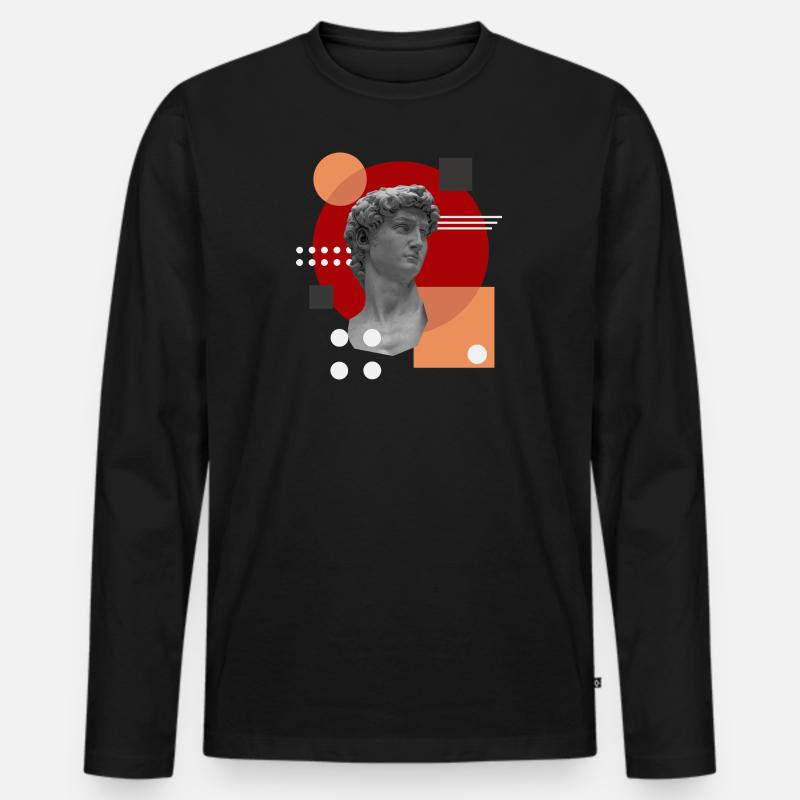 David - Männer Premium Bio Langarmshirt - Schwarz