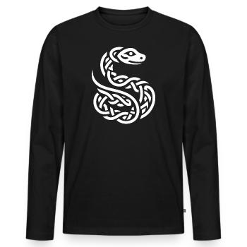Keltische Schlange - Männer Premium Bio Langarmshirt - Schwarz - Vorne - Nico (187cm)