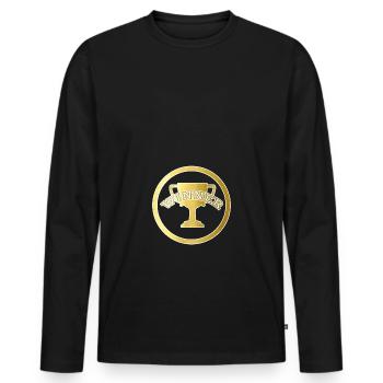 Winner Cup Gold - Men's Premium Organic Long Sleeve Shirt - black - Front - Nico (187cm)